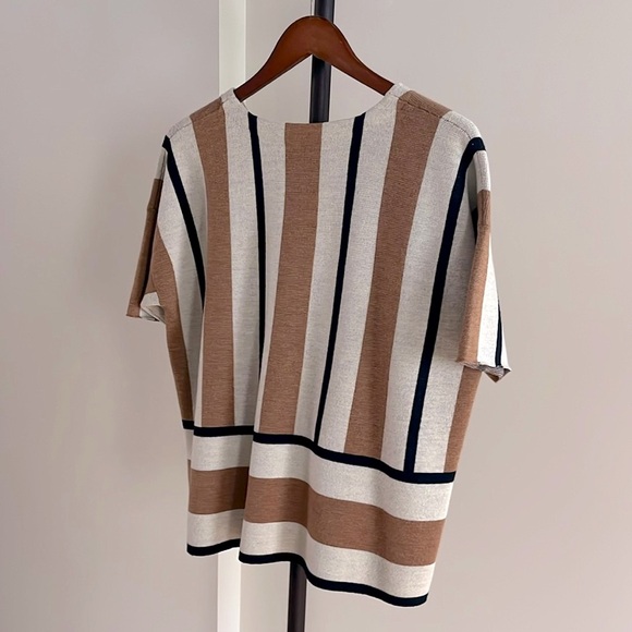 J.Crew Women’s Merino Wool Striped Short Sleeve Sweater - Picture 8 of 10